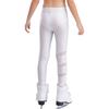 Girls Figure Skating Pants Sparkly Rhinestones Elastic Waistband Leggings Sheer Mesh Patchwork Trousers