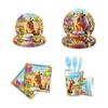 Capibara Party Cutlery Set Disposable Paper Plates Paper Cups Tissue Tablecloths Children'S Party Meals
