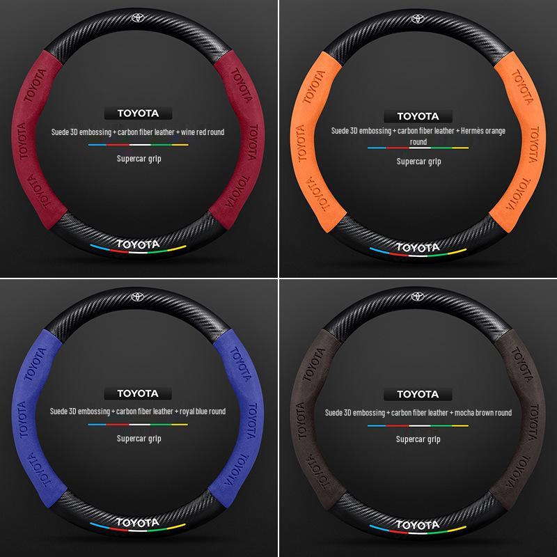 Kryt na volant Toyota Prado – Protišmykový karbónový, Ultra tenký semiš