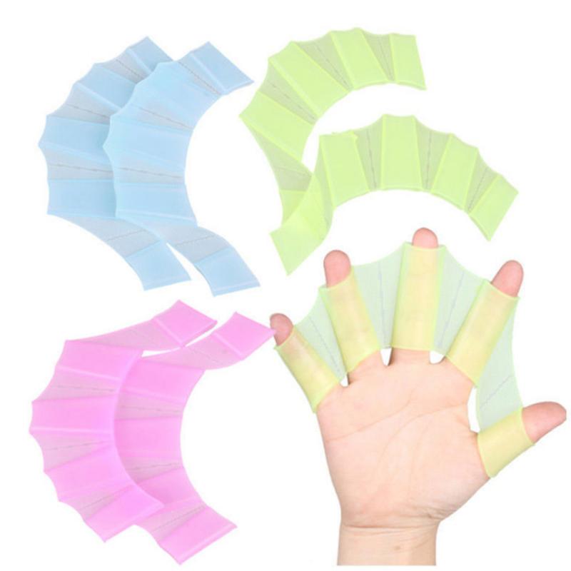 

1 пара силіконових ручних перетинчастих ласт типу жаби Плавальне обладнання для плавання ручних перетинчастих ласт M рожевий