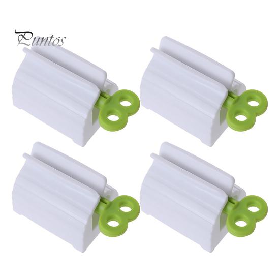 

4 шт. роликовый выдавливатель зубной пасты прочная конструкция компактный дизайн портативный простой в использовании ручной выдавливатель зубной пасты зелёный