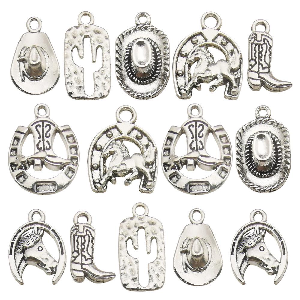 Western Cowboy Hat Boots Keychain with Horse Pendant