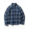 Gingham Shirt Men's Spring and Autumn Loose, Simple and All-Matching American Casual Vintage Shirt Pure Cotton Men's Long-Sleeved Top