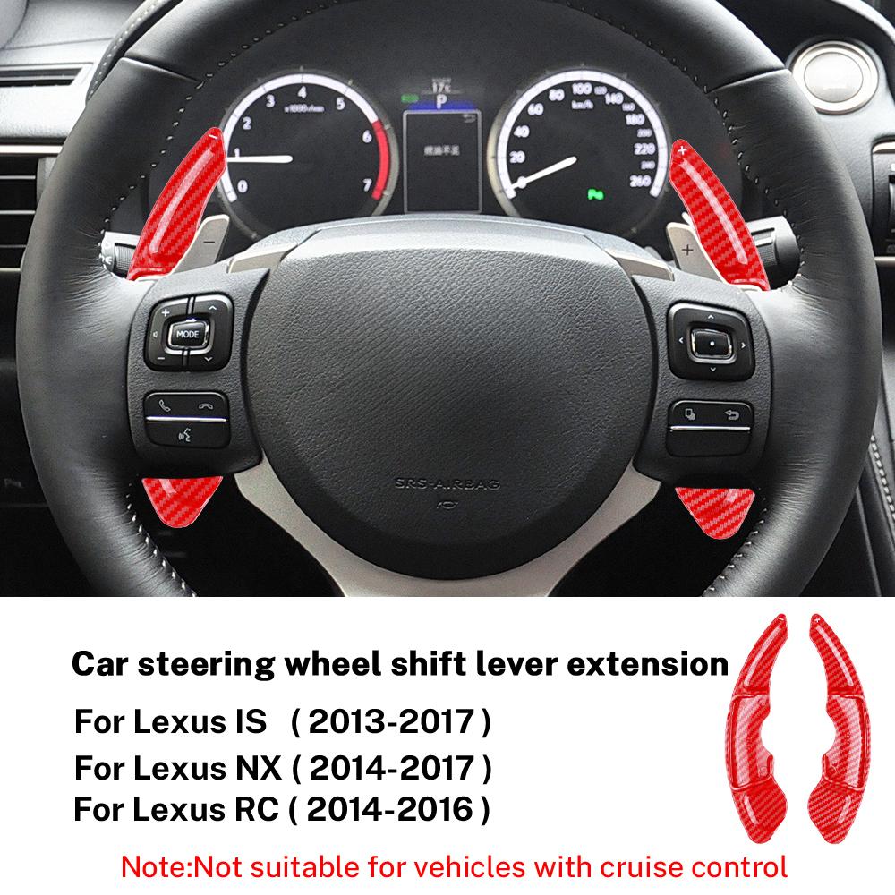 For Lexus IS 2013-2017 NX 2014-2017 RC 2014-2016 Carbon Fiber Abs Car Steering Wheel Paddle Shifter Cover Trim Accessories