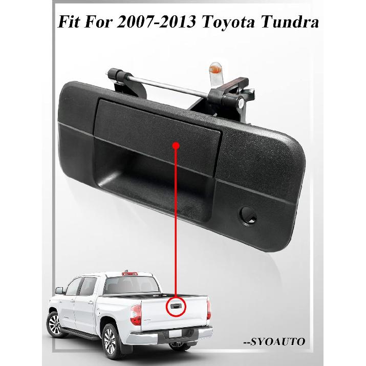 SYOAUTO Tailgate Handle For 2007-2013 Toyota Tundra Liftgate Latch Handle With Keyhole Replaces# 69090-0C040, 690900C040, 81213