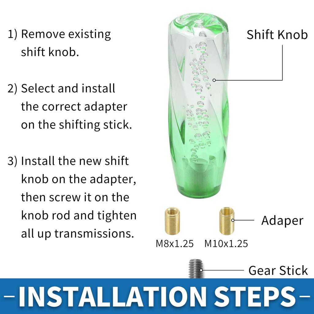 Ein ABSOPRO Universal-Schaltknauf 15 cm Schalthebelknauf mit 2 Adaptern für