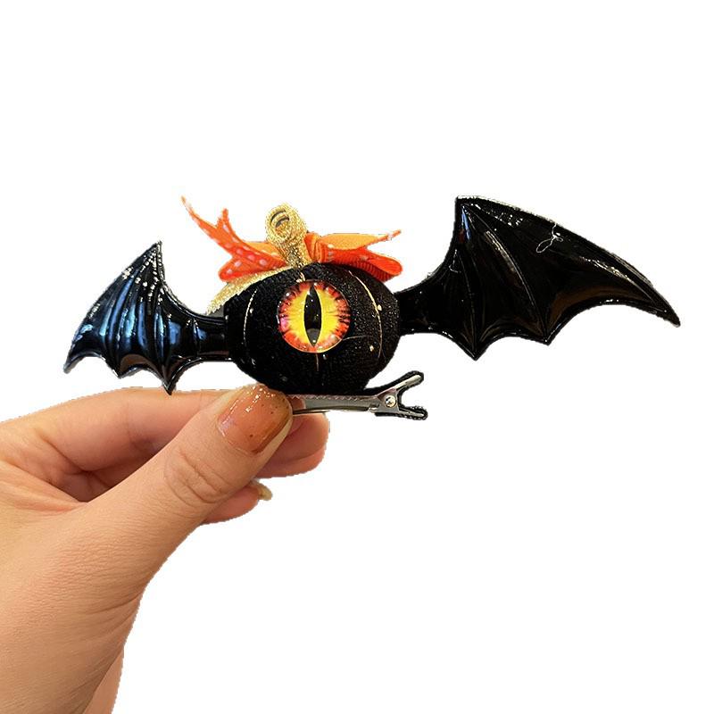 2025 New Halloween Hair Accessories: Funny Children's Bat & One-Eyed Pumpkin Hair Clips