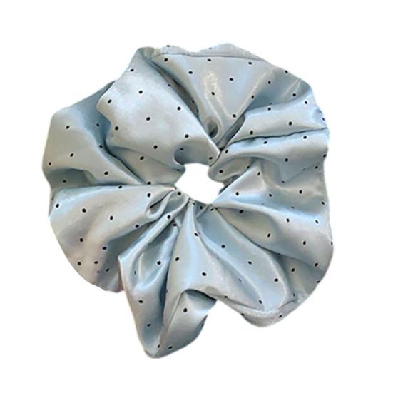 Hair Tie High Elasticity Extra Large Smooth Satin Hair Rope Dot Print Ponytail Holder Korean Style Hair Accessories синий