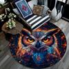 Cosmic Owl Round Area Rug,Carpet Rug for Living Room Bedroom Sofa Playroom Decor,Non-slip Floor Mat