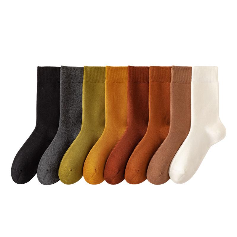 5 Pairs of Girls Autumn and Winter Warm Anti Pilling Boneless Pure Cotton Simple Thick Wool Ring Tube Socks