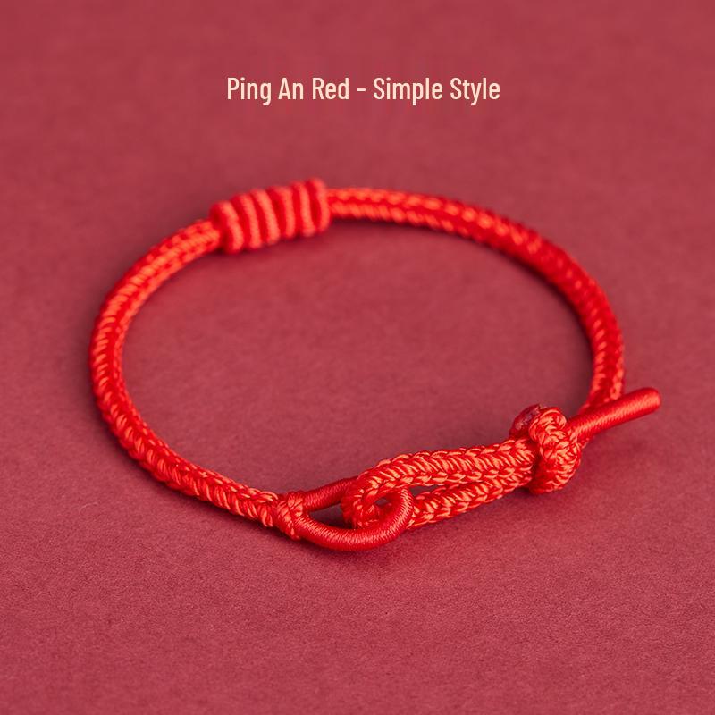 2025 Benmingnian Red String Couple Bracelet - Handmade Woven Talisman for Men & Women