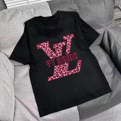 2025 Cotton Short-sleeved T-shirt Men's and Women's Summer Oversize American Trend Loose High Street Printed Top Heavy Cotton