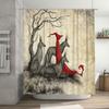 Wolf Forest Gothic Horror Shower Curtain Dark Fantasy Halloween Decor Tapestry Backdrop