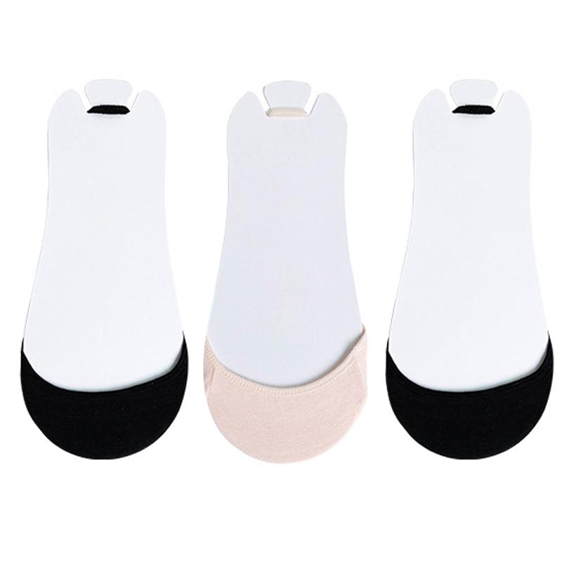 3Pairs/lot Sling Women's Cotton Boat Socks Summer Non-slip Invisible Shallow Half-soled Socks That Do Not Fall Off The Socks