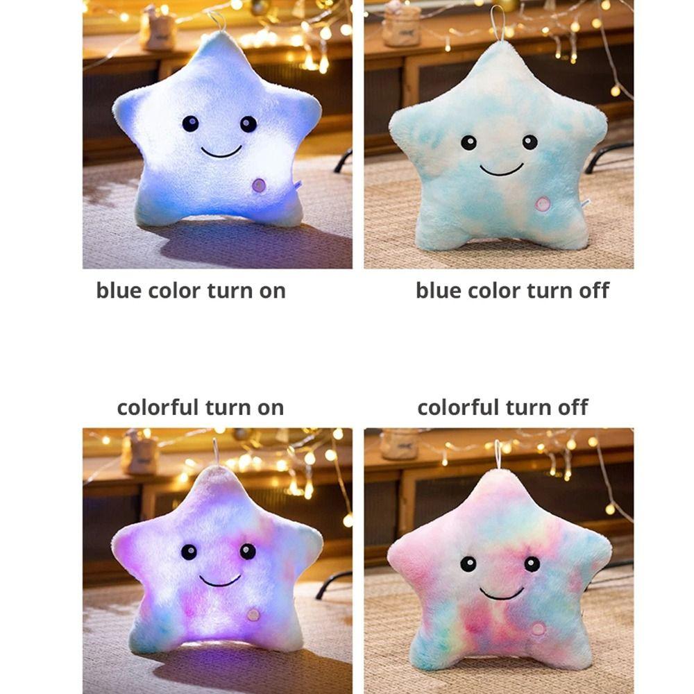 Soft Electronic Star Plush Toy Star Soft Star Pillow LED Star Doll Toy  For Valentine's Day Gifts