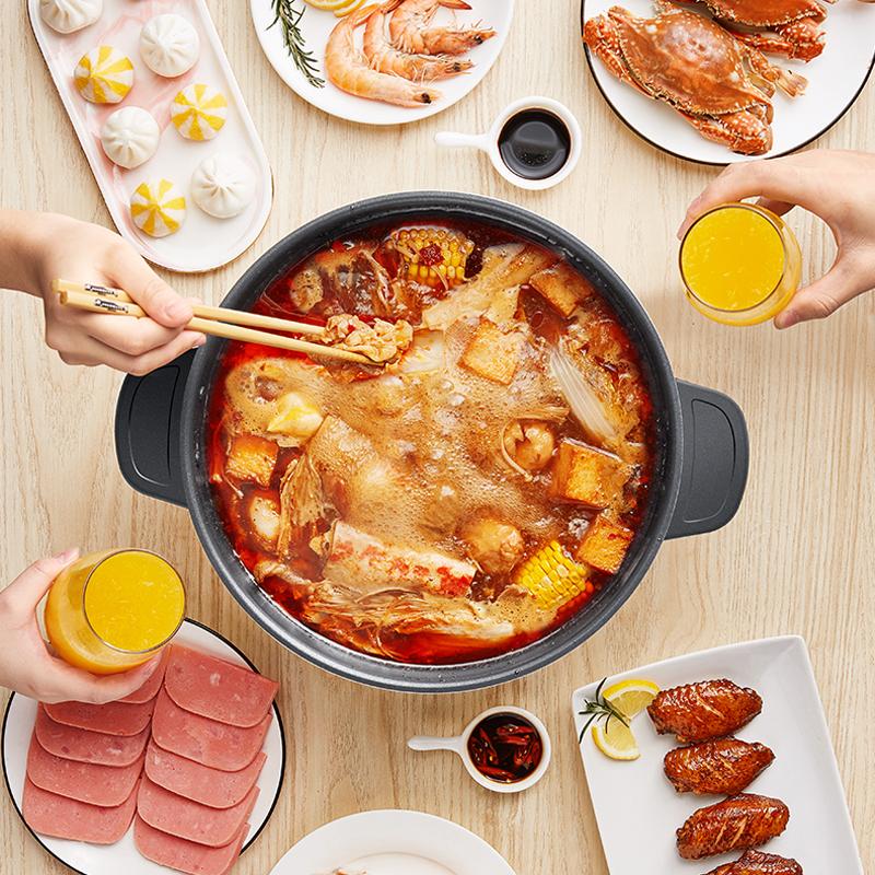 220V 5L Elektryczny Garnek Hot Pot Dzielony Wielkopojemny Wielofunkcyjny Garnek do Gotowania Maszyna do Smażenia i Gotowania Wtyczka EU/AU/UK/US