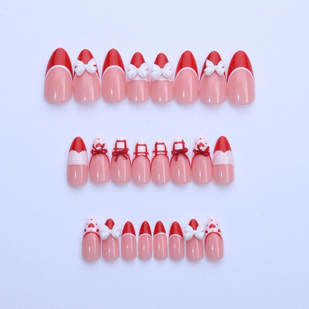 Super Shiny Valentine's Day New Nail Art Press On Nails For Women and Girls