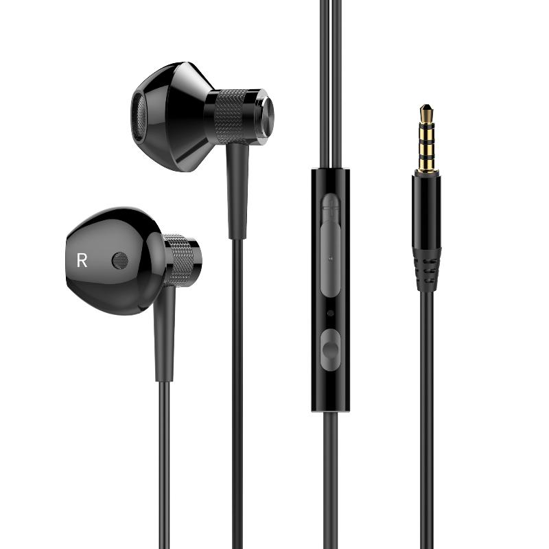 New mobile phone computer music earphones semi-in-ear metal wired e-sports heavy bass earplugs