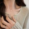 Real gold electroplated pearl beaded bow necklace niche versatile commuter collarbone chain fashion high-end jewelry women