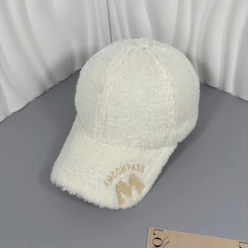 Embroidered Letter Winter Baseball Cap - Adjustable, Warm & Cozy with Soft Fleece Lining, Hand-Washable Polyester - Perfect for Outdoor Activities