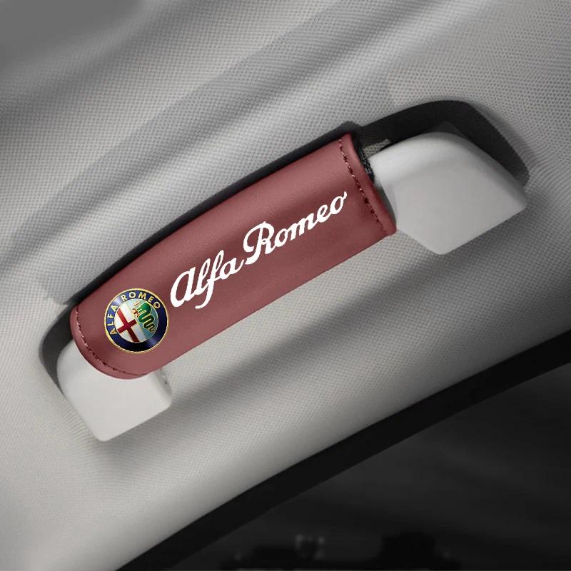 

Car Stickers For Alfa Romeo For Alfa Romeo Giulia Stelvio Giulietta 156 159 147 Mito Leather Car Roof Armrest Pull Cover Handle белый