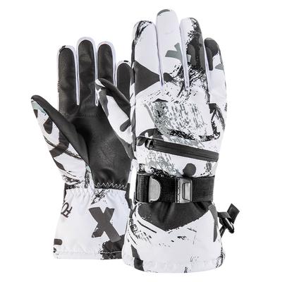 Thermo-Skihandschuhe für Herren und Damen, Winter-Fleece, wasserdicht, warm, Snowboard-Schneehandschuhe, 5 Finger, Touchscreen, zum Skifahren
