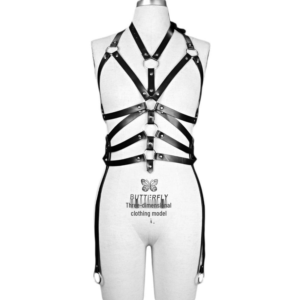 

Женский жилет в стиле Харадзюку из ПУ кожи на одно плечо с кружевной шнуровкой, подчеркивающей талию