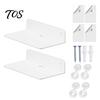 Wall Mounted Storage for Small Items 2PCS Hanging Floating Shelf, Adhesive-Backed/Hole Punching Installation Versatile Shelf Rental Design,