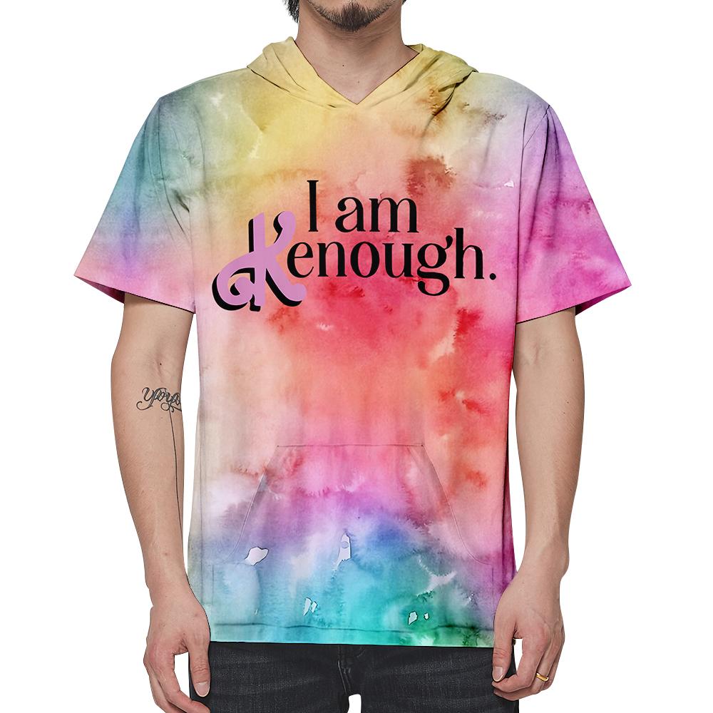 

Летние мужские толстовки Модные уличные толстовки с коротким рукавом Мужские повседневные I AM Kenough Принт толстовки