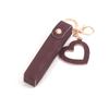 Portable Mini Lipstick Bag Keychain with Heart-shaped Mirror PU Leather Lip Balm Bag Keychain Design Lipsticks Protective Cover