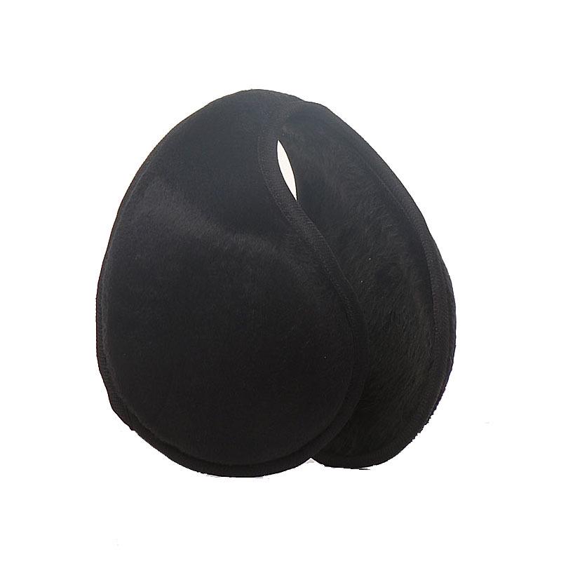 Men's Plus Velvet Thick Plush Winter Ear Warmers with Solid Color Rear-Worn Design for Cold Protection
