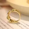 Huitan Trendy Luxury Chain Shape Ring Lady Gold Color Finger Accessories with Brilliant Zirconia Fashion Gorgeous Modern