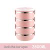 Shangqi 4-Layer Pink Stainless Steel Insulated Lunch Box