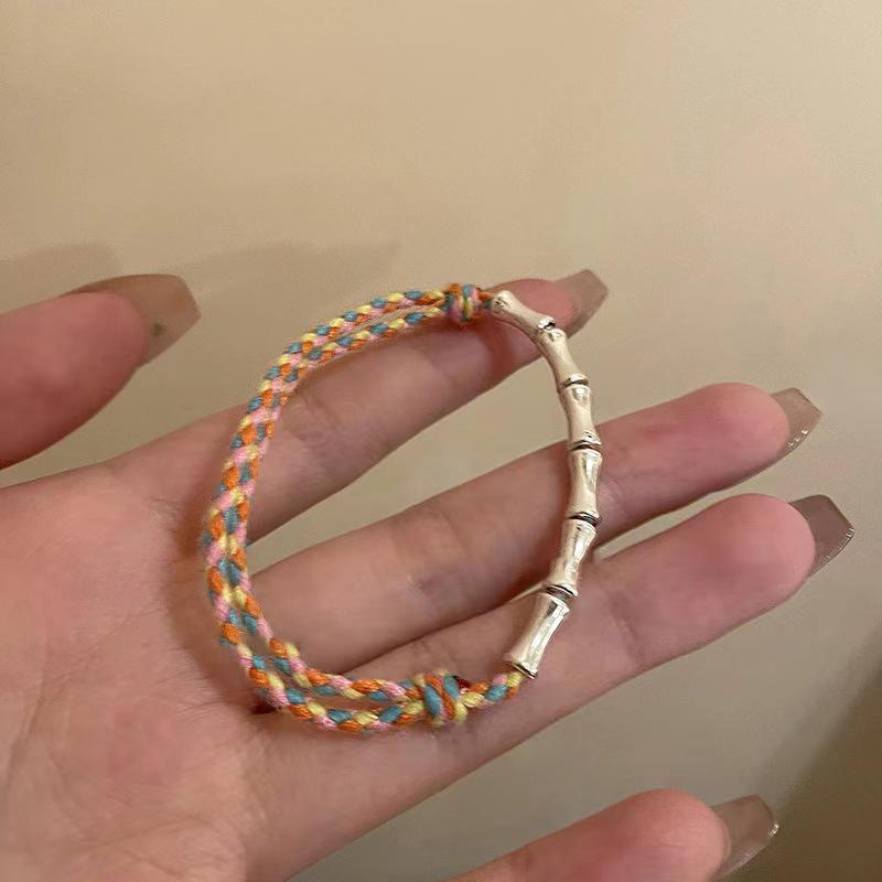 2025 Popular Retro Hand-Woven Chinese Bracelet: Women's Stone Mountain Jewelry