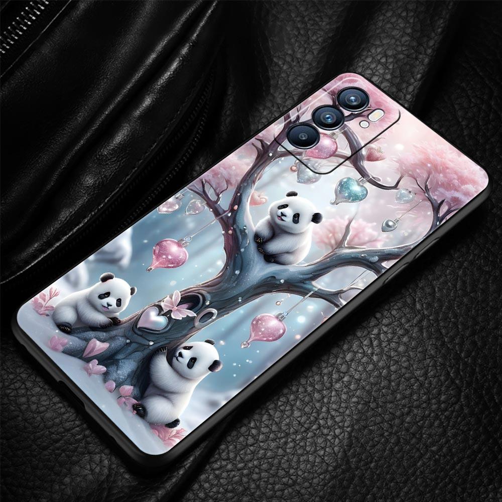 Baby Panda Phone Case For Oppo Reno 13 12 11 10 7 F Find X5 X6 A98 A80 A79 A78 A57 A54 A31 A17 Pro 5G Soft TPU Cover Fundas Bags