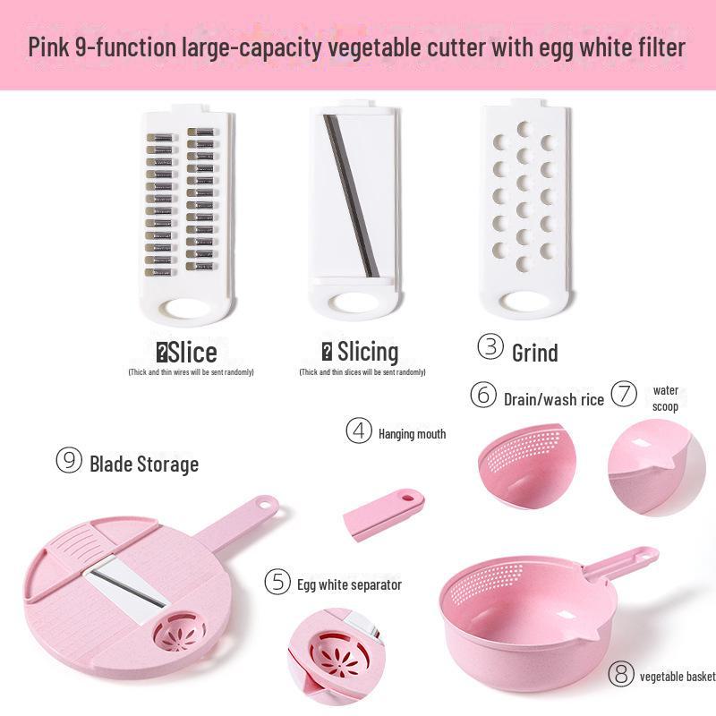 Set Multifunzionale da 12 Pezzi per Tagliare e Grattugiare Verdure