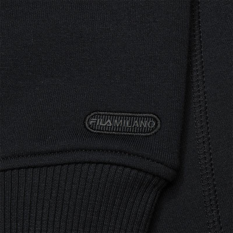 FILA Milano Series Fashionable Versatile Slimming Short Knit Sweatshirt Women sweatshirt F11W545213FBK