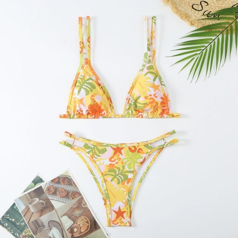 Swimsuit sexy shoulder strap three-point bikini swimsuit female bikini