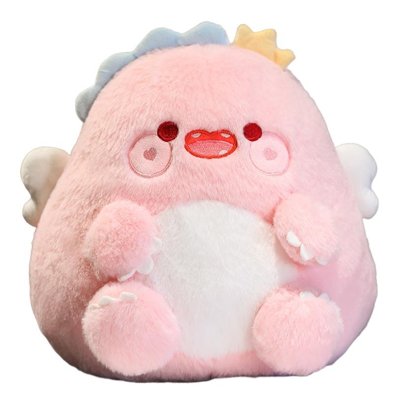 Niedliches Engel Dinosaurier Plüschtier Kissen für Kinder, PP Baumwolle gefüllt weicher Stoff, Perfektes Geburtstagsgeschenk, 30*26cm