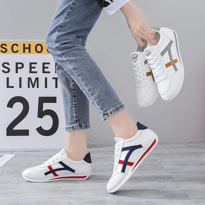 New Soft Leather Shoes Women Flats Spring Autumn Casual Shoes For Women  Comfortable Female White Shoes Girl Student Sneaker