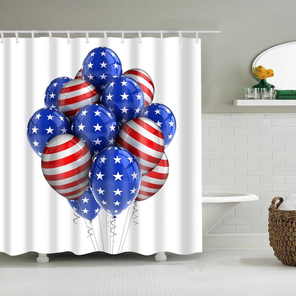 Vintage Style American Flag British Flag Shower Curtains Bathroom Curtain Frabic Waterproof Polyester Bath Curtains with Hooks