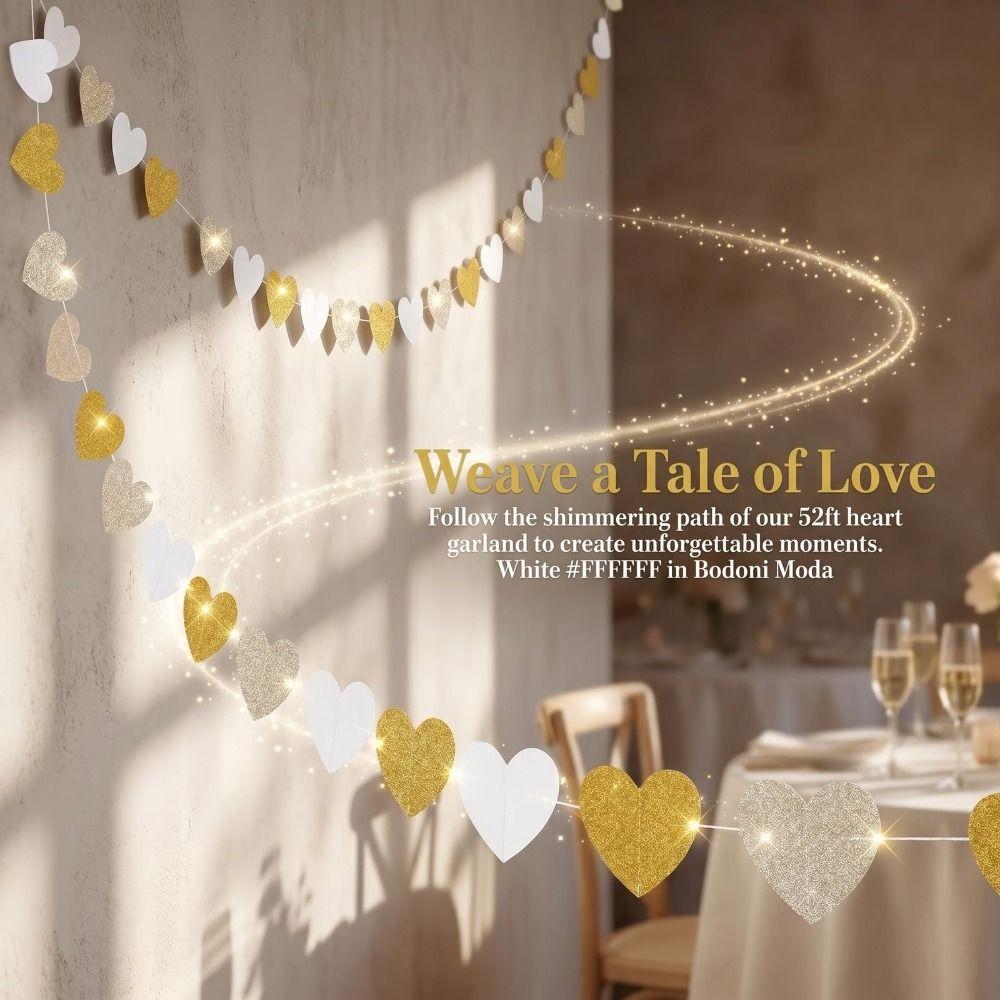 Paper Heart Streamer Banner Decorative Paper Garland Paper Heart Decorations Wedding Decorations
