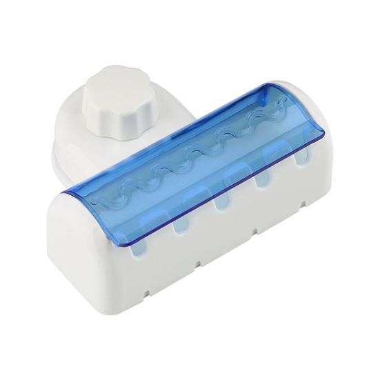 Creative Home Dust-proof Suction Cup 5 Toothbrush Holder Wall Mounted Stand