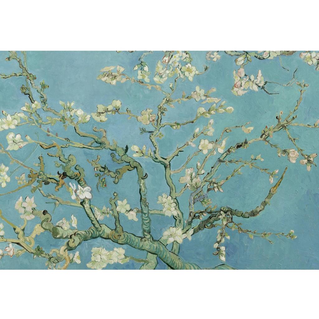 MISITU Micro Piece Jigsaw Puzzle, 1000 Pieces, Vincent van Gogh "Blooming Almond Tree Branches," Landscape Art, Painting, Masterpiece, Flowers,