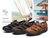 Men's Outdoor Breathable Closed-Toe Leather Sandals - Comfortable, Large Size, Cross-Border Summer Beach Shoes