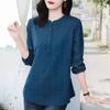 Spring Autumn Cotton Plaid Shirt Lady Long Sleeve Vintage Pullover Blouse Femme Loose Casual Top Women
