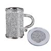 Crystal Glass Coffee Cup with Handle Double Layer Heat Insulation Water Tumblers Drinking Cups Wine Glasses Teas Cups