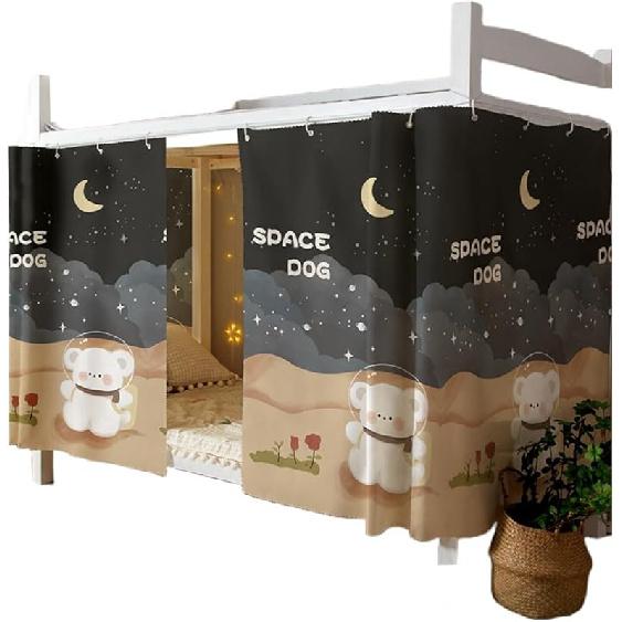 Dorm Bottom Bunk Bed Curtains Privacy Curtains 350g Dustproof Breathable Single Bed Blackout Curtains Panels Privacy Underbed Loft Bed Canopy Tent
