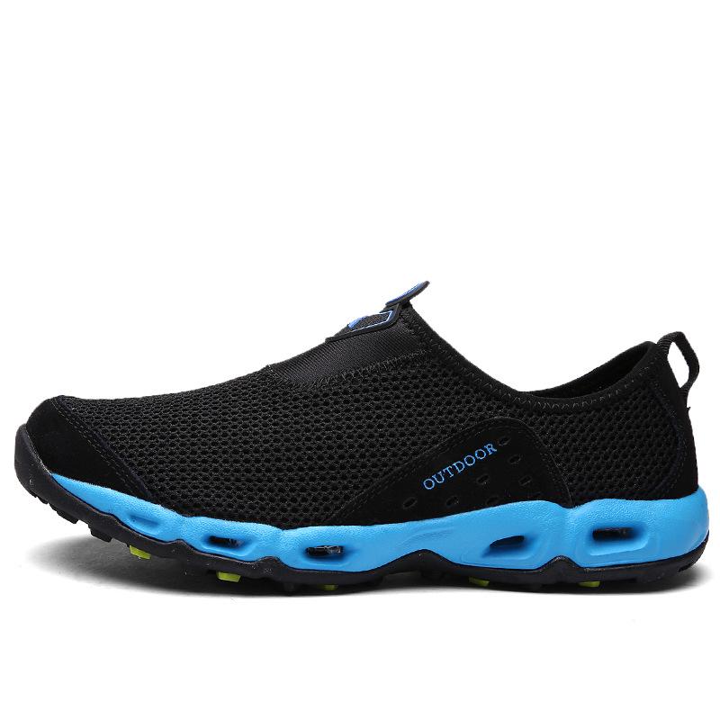 Breathable mesh creek walking shoes women's outdoor non-slip wading hiking shoes men's casual sports shoes couple one pedal