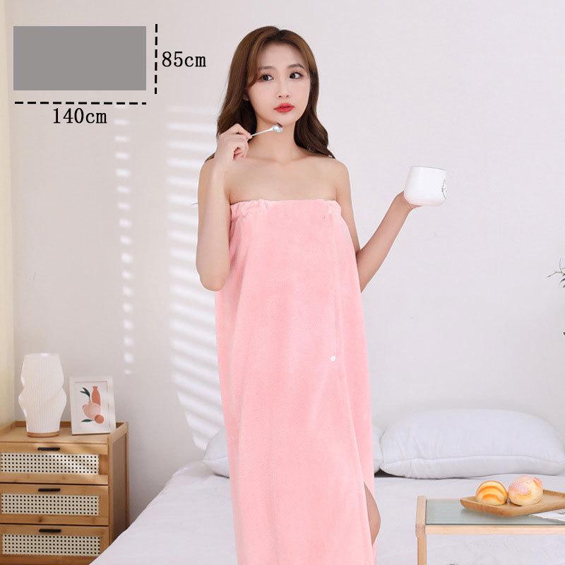 Soft Coral Fleece Bath Skirt/Robe, Strapless & Absorbent with Magic Sticker for Adults